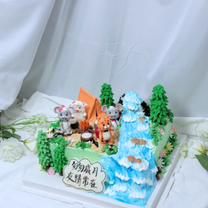 Woodland Campout Cake Design