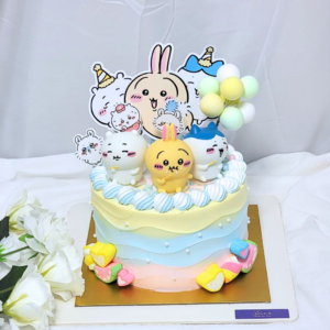 Chiikawa Figure Cake Rainbow Theme Design
