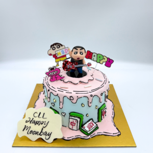 2D Comic Style Mahjong Shin-chan Figure Cake Design