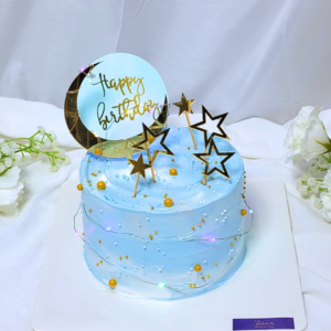 Blue Galaxy Cake Design