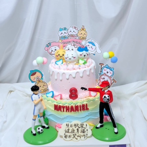 Two-tier Chiikawa Football Theme Cake Design