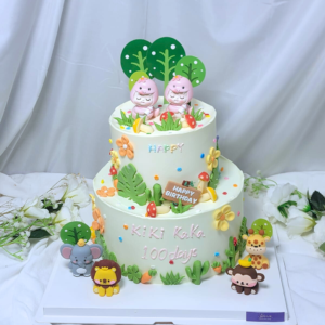 Two-tier Animal Party Cake Design