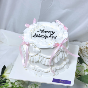 Pink Ribbon Cake Design