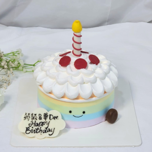Cute Rainbow Jellycat Birthday Candle Cake Design