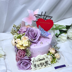 Purple Flower Cake Design