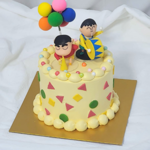 Shin-chan Figure Yellow Theme Cake Design