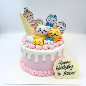 Chiikawa Figure with Marshmallow Cake Design