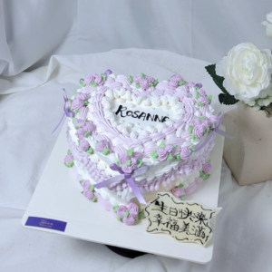 Purple Floral Heat Cake Design
