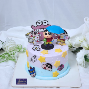 Crayon Shin-chan Holding Umbrella Cake Design