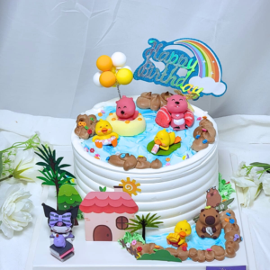 Loopy & Friends Onsen Cake Design