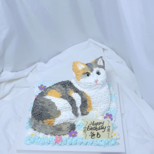 2D Cute Cat Cake Design