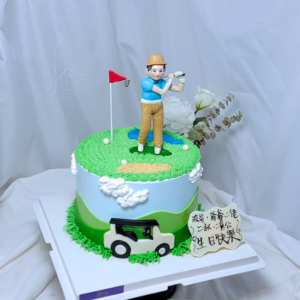Handmade Figure Golf Theme Cake Design