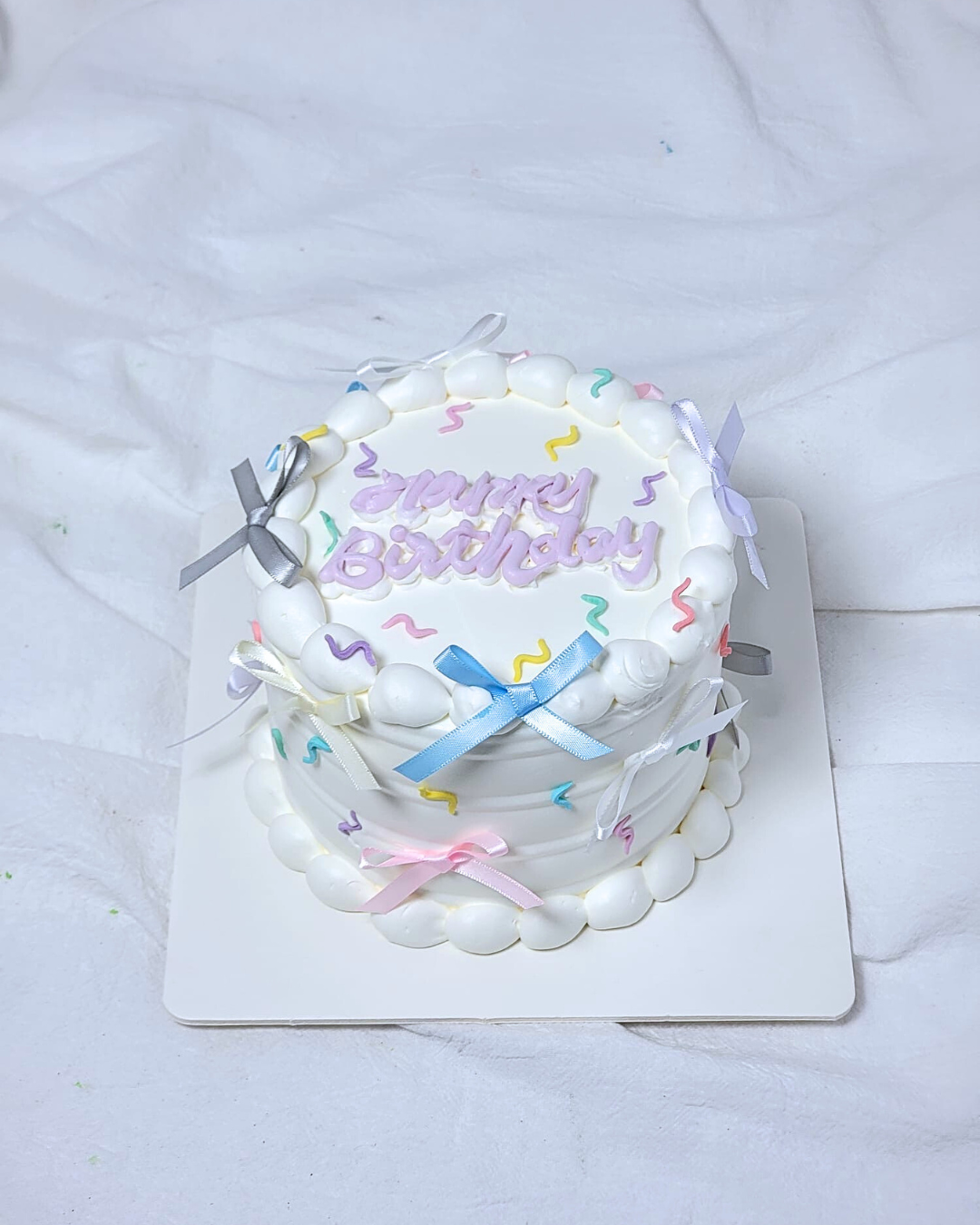 Colorful Mini Ribbon Cake Design