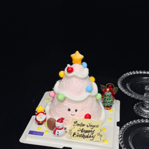 Pink Jellycat Christmas Tree Cake Design