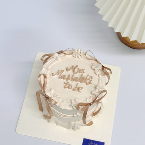 Brown Ribbon Cake Design