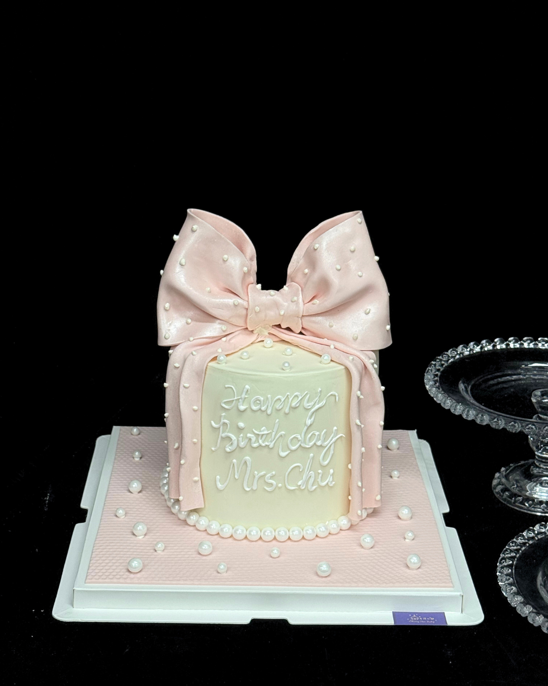 Big Pink Ribbon Cake Design